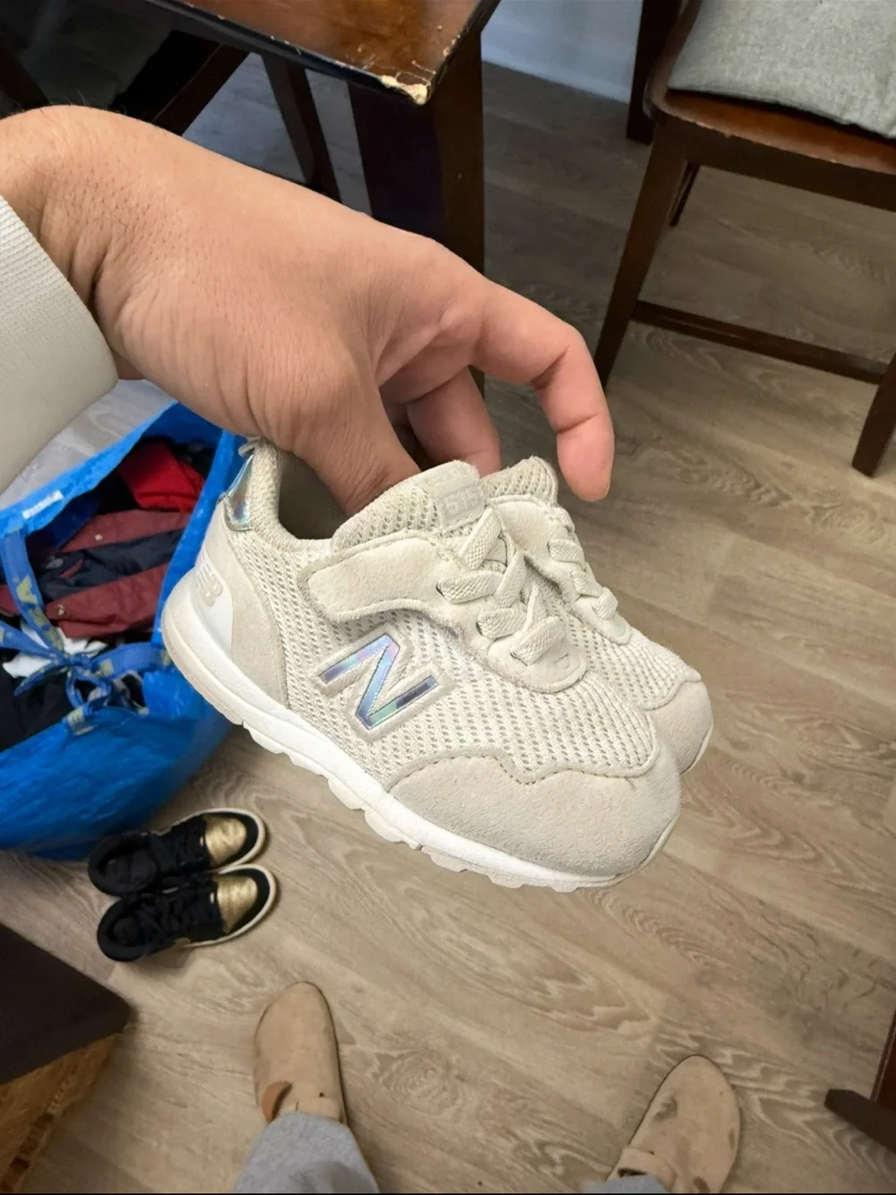 New Balance 515 Light Beige Casual Sneaker Toddler TD Size 4C Used